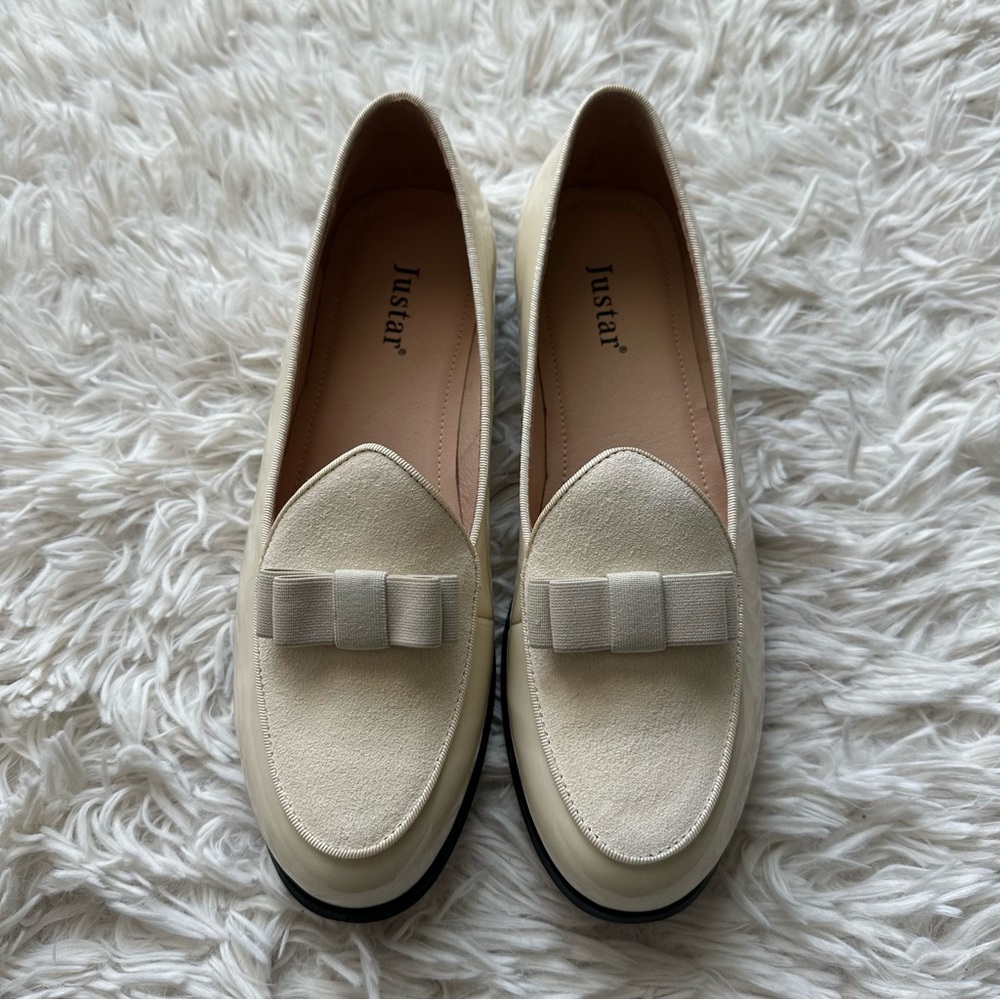 Justar Womens Bow Flat Penny Loafers New In Box Size 9